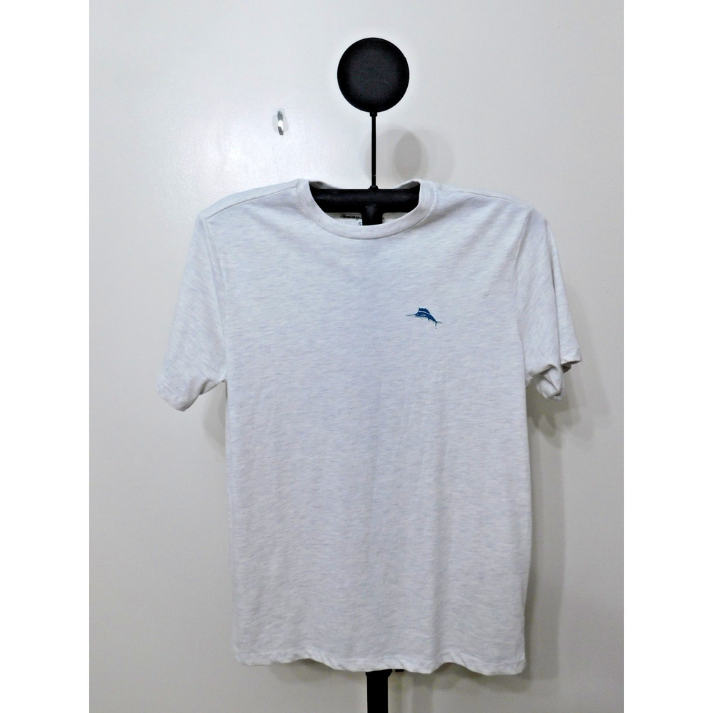 Tommy Bahama Light Gray Double Play Crew Neck Cotton T-Shirt - Size S